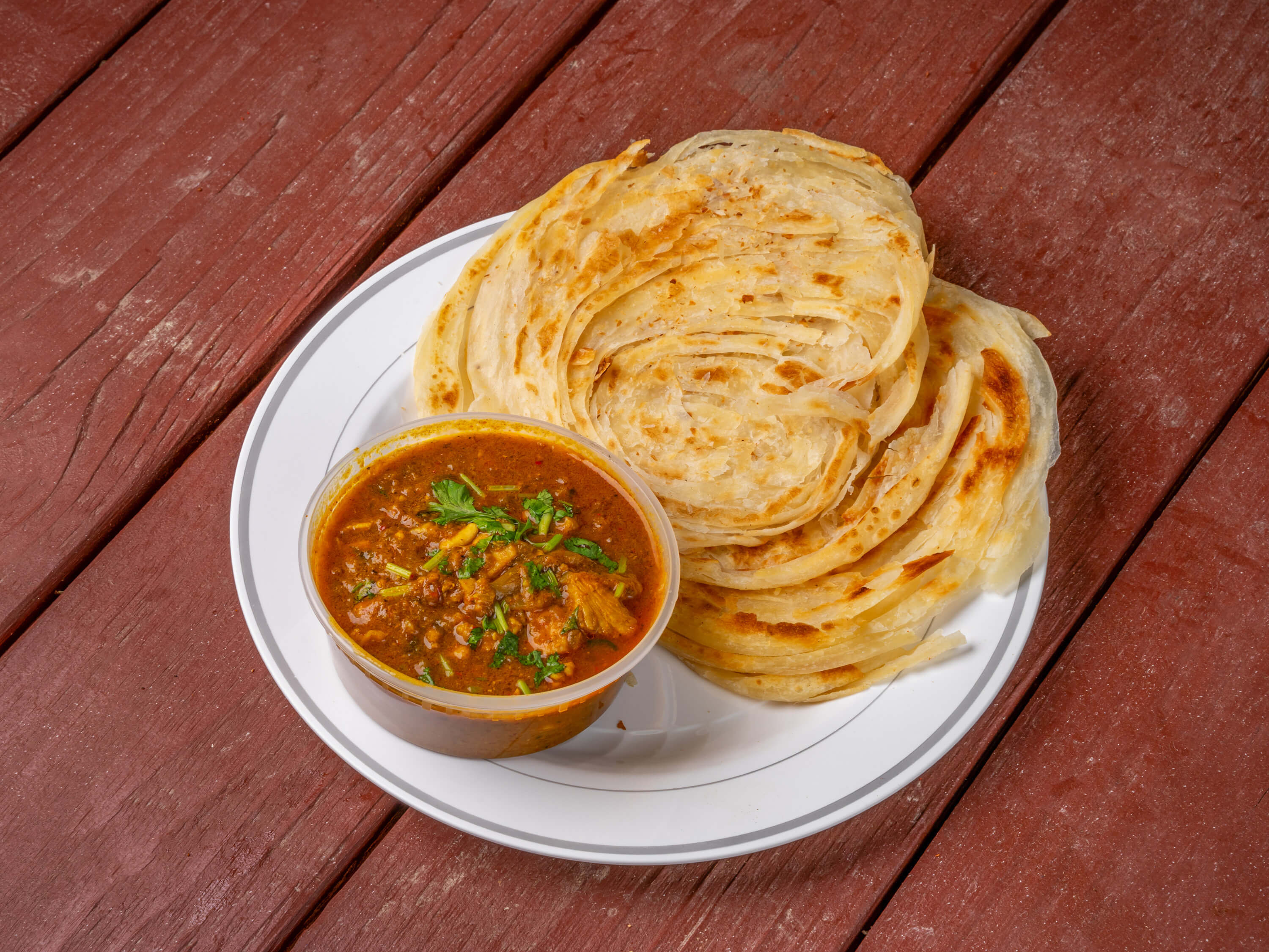 Paratha with Chicken Curry